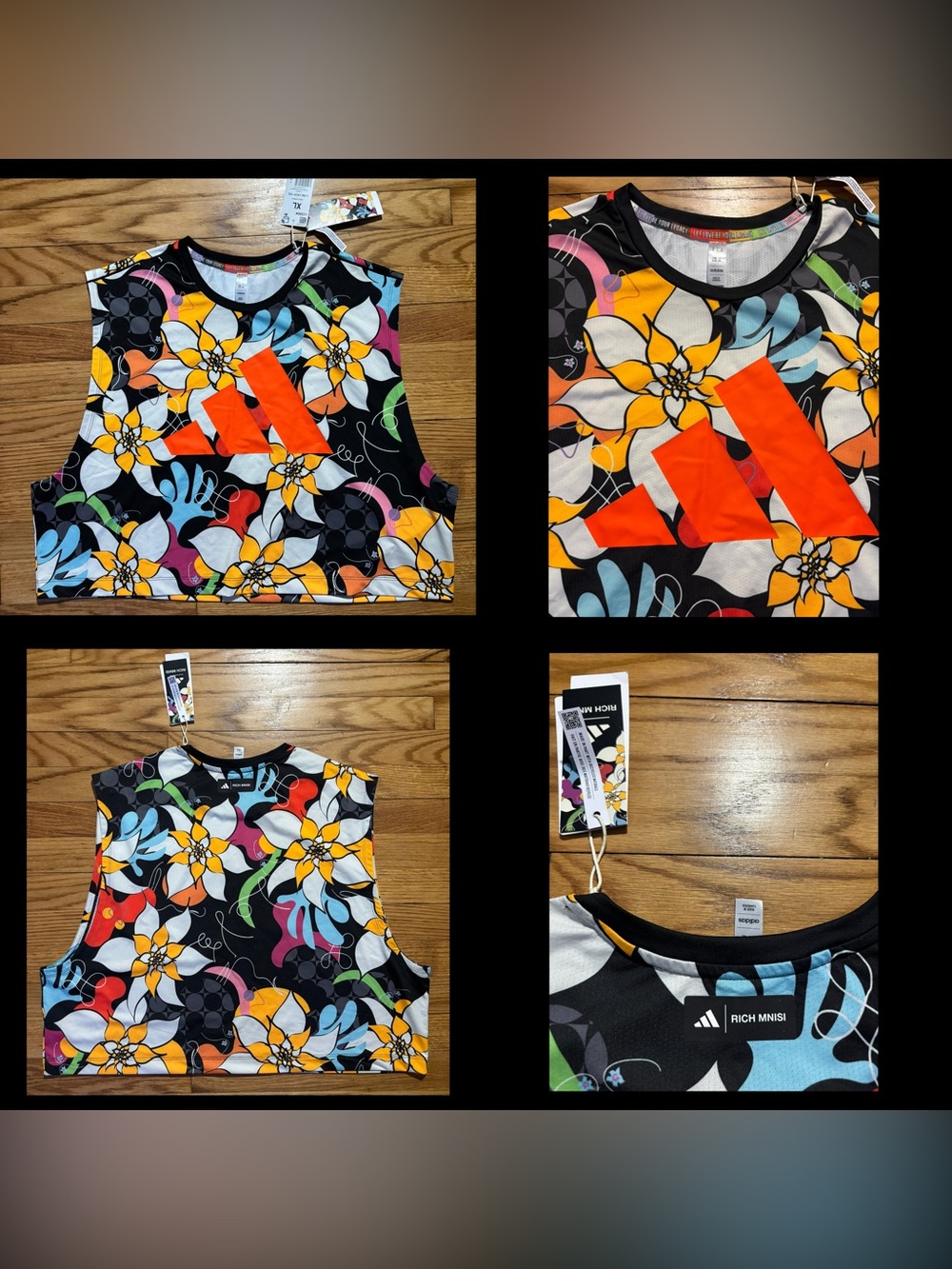 Adidas x Rich Mnisi Limited Edition Training Crop Tee, women’s Sz XL New!